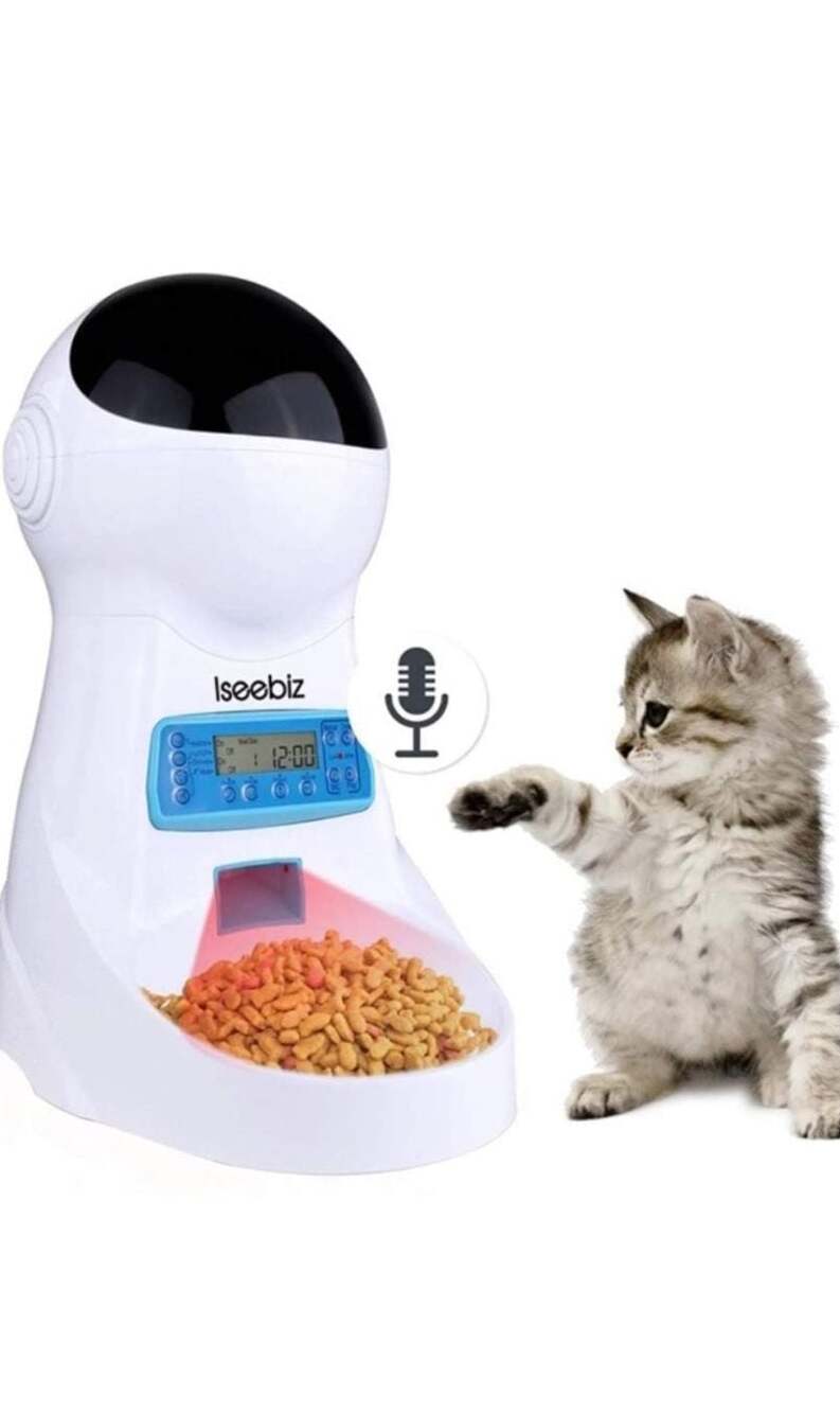 Iseebiz 3L Automatic Pet Feeder with Voice Recorder and Programmable Timer